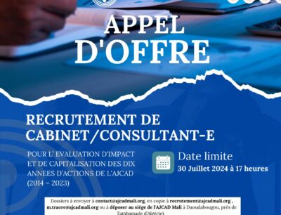 RECRUTEMENT DE CABINET/CONSULTANT-E
